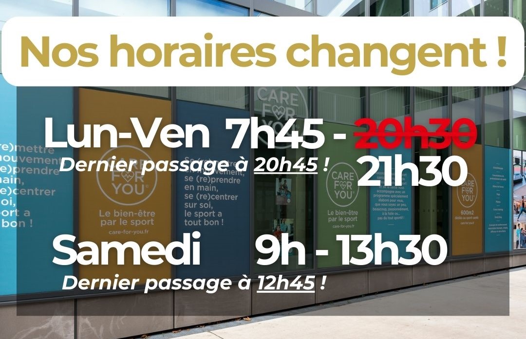 Nouveaux horaires !